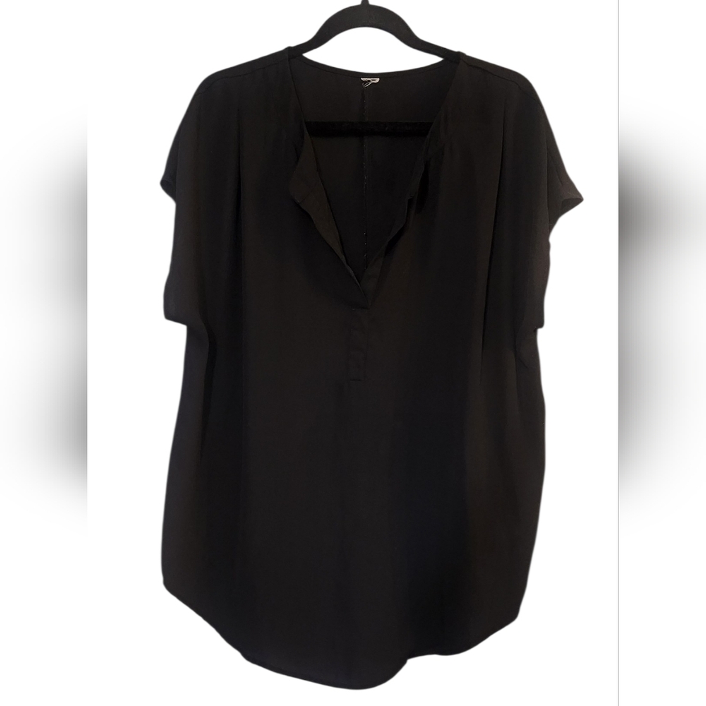 Elegant Black Women's Dress Shirt, Work, Evening, 2X?